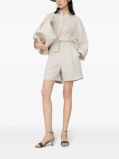 High-Waisted Linen Shorts